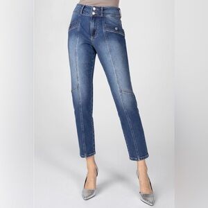 Ceros Women’s Slim Straight Jeans High Rise Medium Blue Wash Size 28